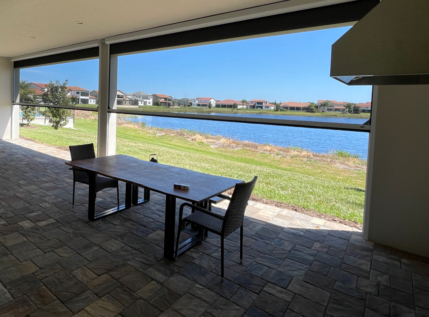 Automated patio screens